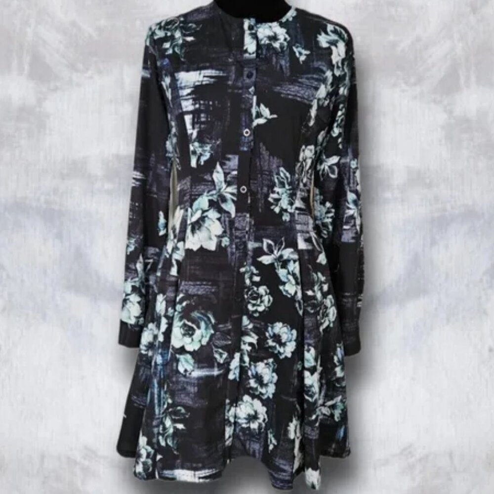 Amelia New York NEW Dress ShirtDress Floral Button-Up A-Line NWT Women's 6 - Picture 2 of 11